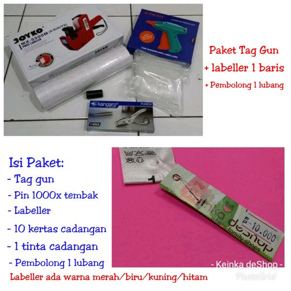 

PAKET komplit bundling alat cetak label harga price labeller kertastinta isitag gun alat tembak