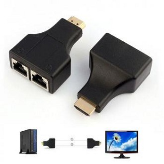 Konektor HDMI Extender HDMI to LAN RJ45 Kabel UTP Dual Port 1080P CNS