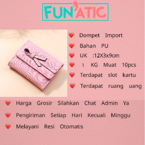 Funatic Dompet Lipat Wanita Pita Import Model Terbaru Fashion Korea FA1057