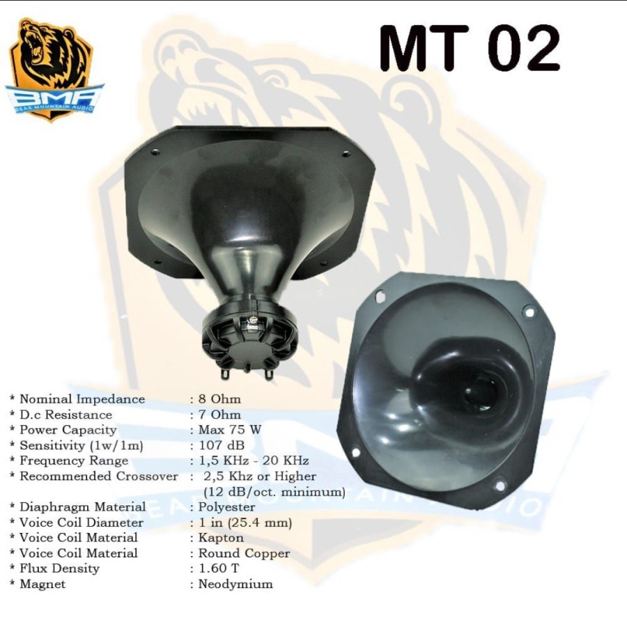 TWEETER TWITER BMA MT 02 MT02 NEODYMIUM HIGH HI NEODIUM TWETER TWITTER TWITER TWITEER TWITER BMA BULAT MT-02 CORONG NEOODIMIUM HI HIGH BMA ORI ORIGINAL ASLI