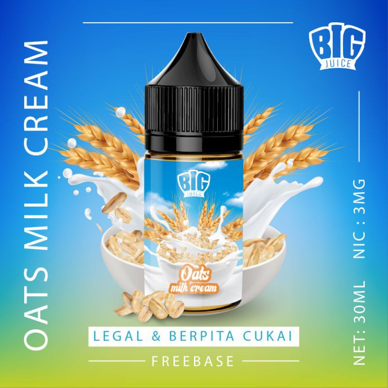 GROSIR PROMO Oat milk 30ml 3mg freebase terlaris