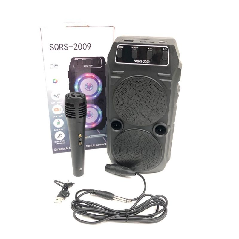 COD SPEAKER BLUETOOTH SQRS-2009LED PLUS MIC KARAOKE SUARA SUPER BASS//SALON AKTIF SQRS-2009//SPEAKER KARAOKE//SPEAKER TERMURAH