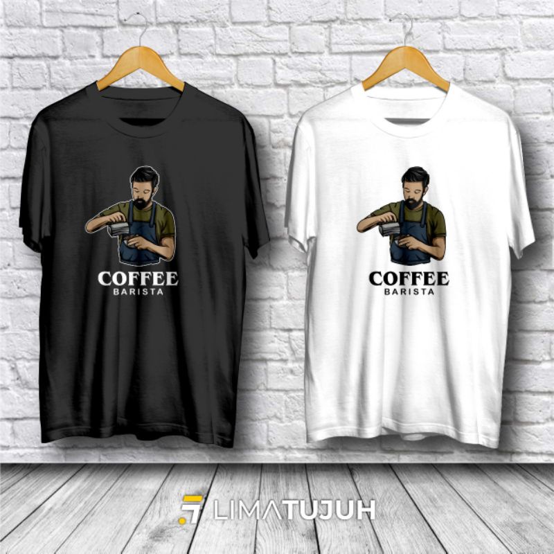 Kaos Coffee Barista Bahan Premium