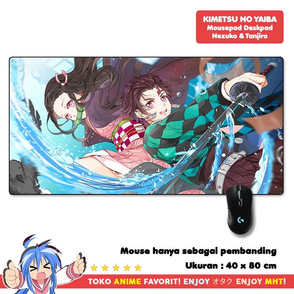 Mousepad Anime Gaming Deskpad Anime Kimetsu no Yaiba Tanjiro Nezuko Kamado Demon Slayer