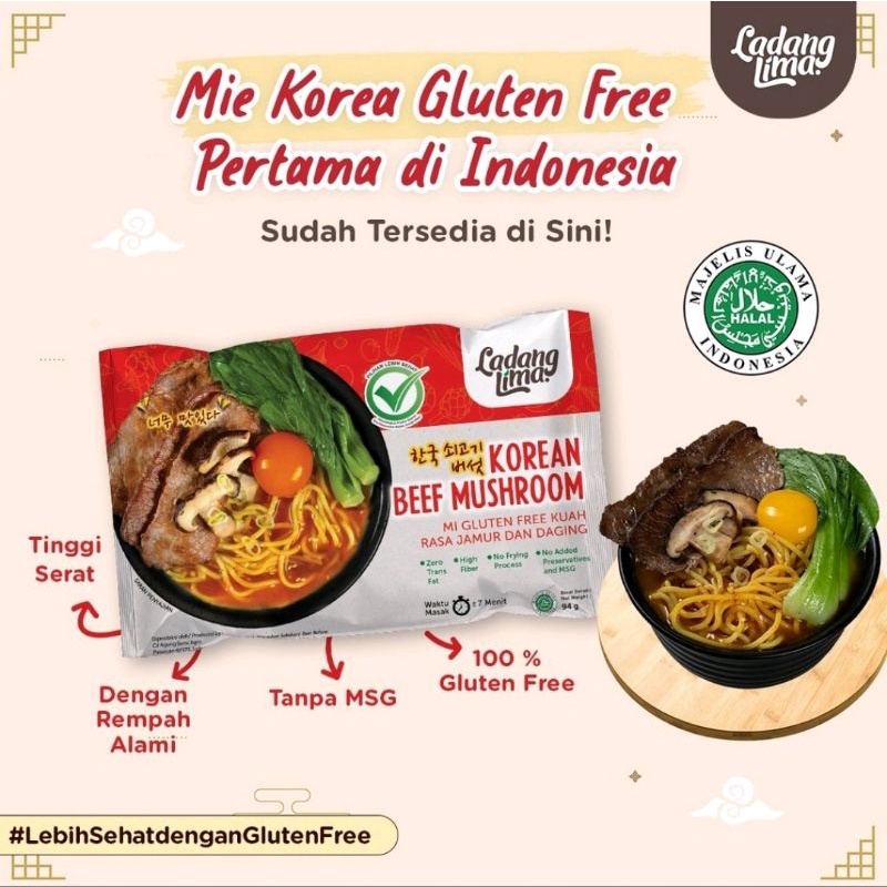 Mie Korea Ladang Lima 94gr Gluten FREE - Instant Korean Noodle