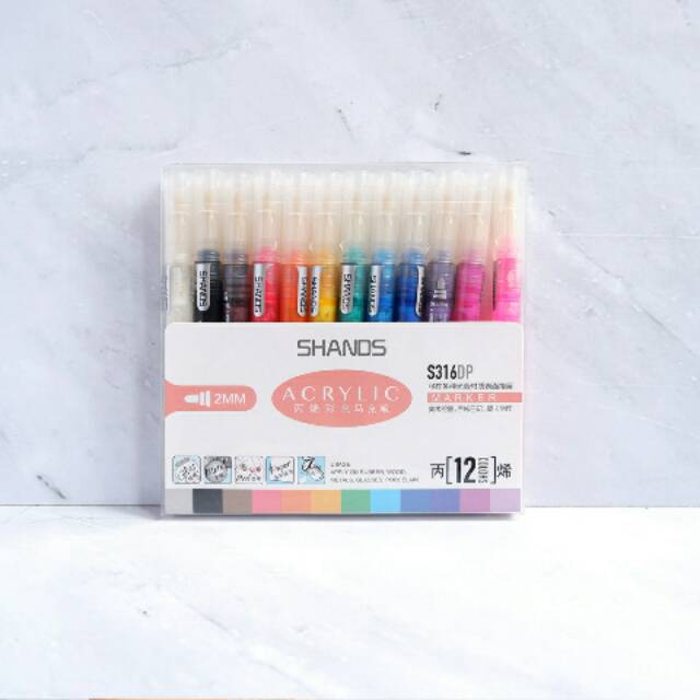 

Shands Acrylic Marker S316DP/spidol warna/1 set 12pc