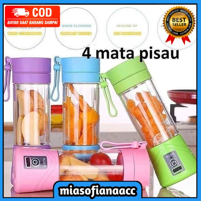 (COD) Juice cup blender mini portable / USB blender juicer / Alat pembuat jus HM-03
