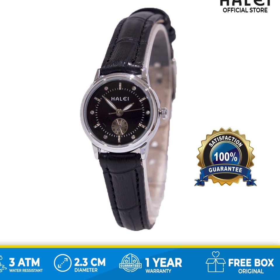 Bli31au22ĸ ◦ Halei Jam Tangan Wanita Haleiwatch Original Tali Kulit 436 L Ukuran Kecil Tahan Air Ber