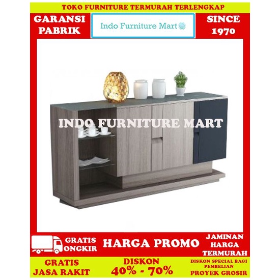 Buffet Credenza Bufet Lemari Pendek Minimalis Siantano Cr 006
