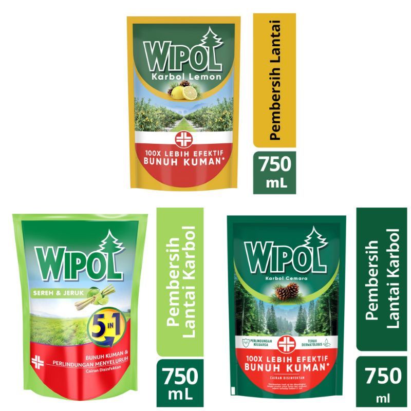 WIPOL 780ML REFFIL-WIPOL 780ML CEMARA-WIPOL KARBOL CEMARA PEMBERSIH LANTAI 780 ML-WIPOL 780ML-WIPOL 
