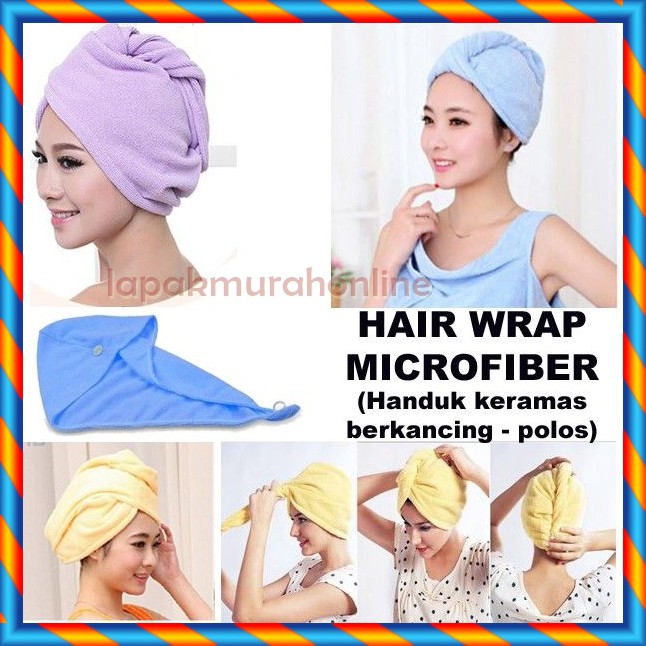 HANDUK KEPALA KERAMAS / HANDUK KEPALA / HANDUK KERAMAS MICROFIBER LAP PENGERING RAMBUT