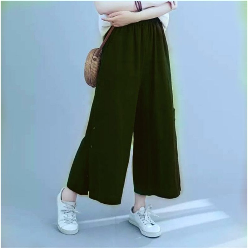 button palazo pants Celana wanita kasual amara