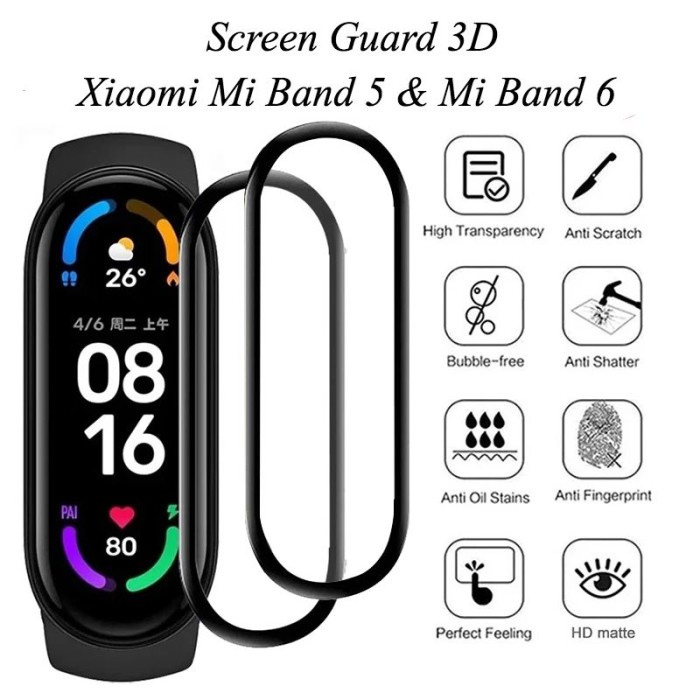 Screen Guard 3D Premium Quality For Xiaomi Mi Band 6 5 Anti Gores Pelindung Layar