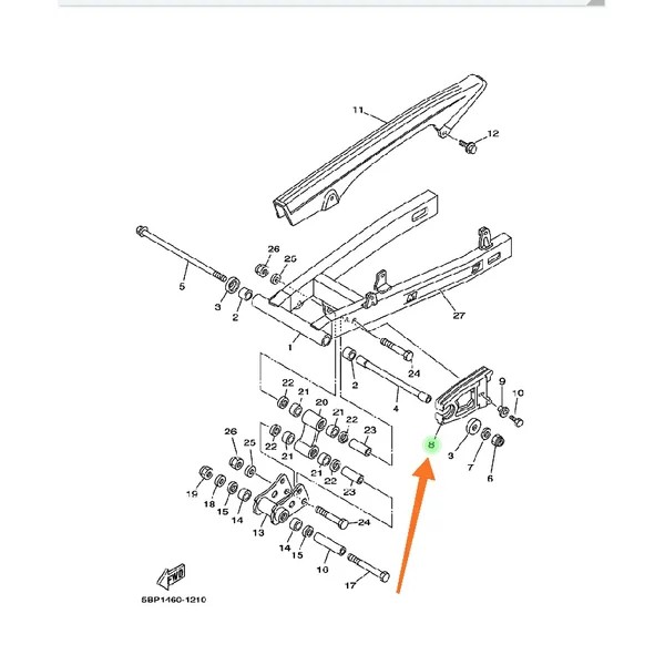 SEAL GUARD KARET BANTALAN TAHANAN SWING ARM RANTE RANTAI SCORPIO ORIGINAL YGP 5BP-F2151-00