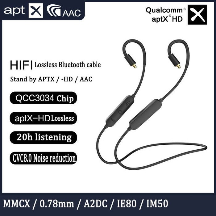 Value DR30 Qualcomm QCC3034 Bluetooth Cable MMCX 2 Pin A2DC IM04 IE80