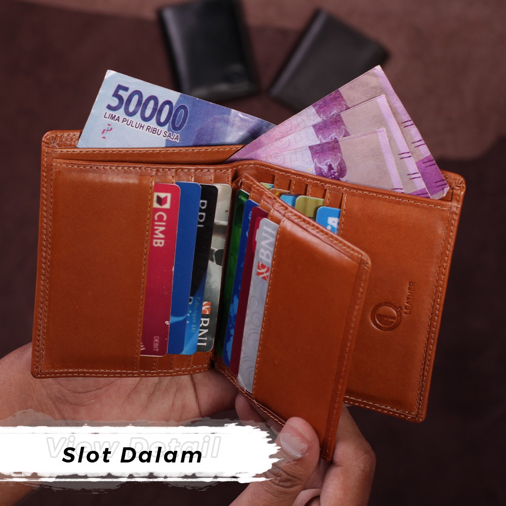 Dompet Kulit Pria Dompet Kartu Pria Lipat Kulit Sapi Asli Original D007 Dompet SLIM Pria Kulit Sapi Asli 2 Lipat 12 Slot Kartu KUALITAS TERJAMIN MEMUASKAN