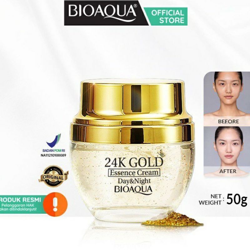 KRIM BIOAQUA GOLD 24K / BIOAQUA ESSENSE CREAM GOLD 24K/BIOAQUA MEDAN