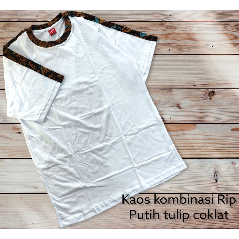 kaos kombinasi Rip motif tulip