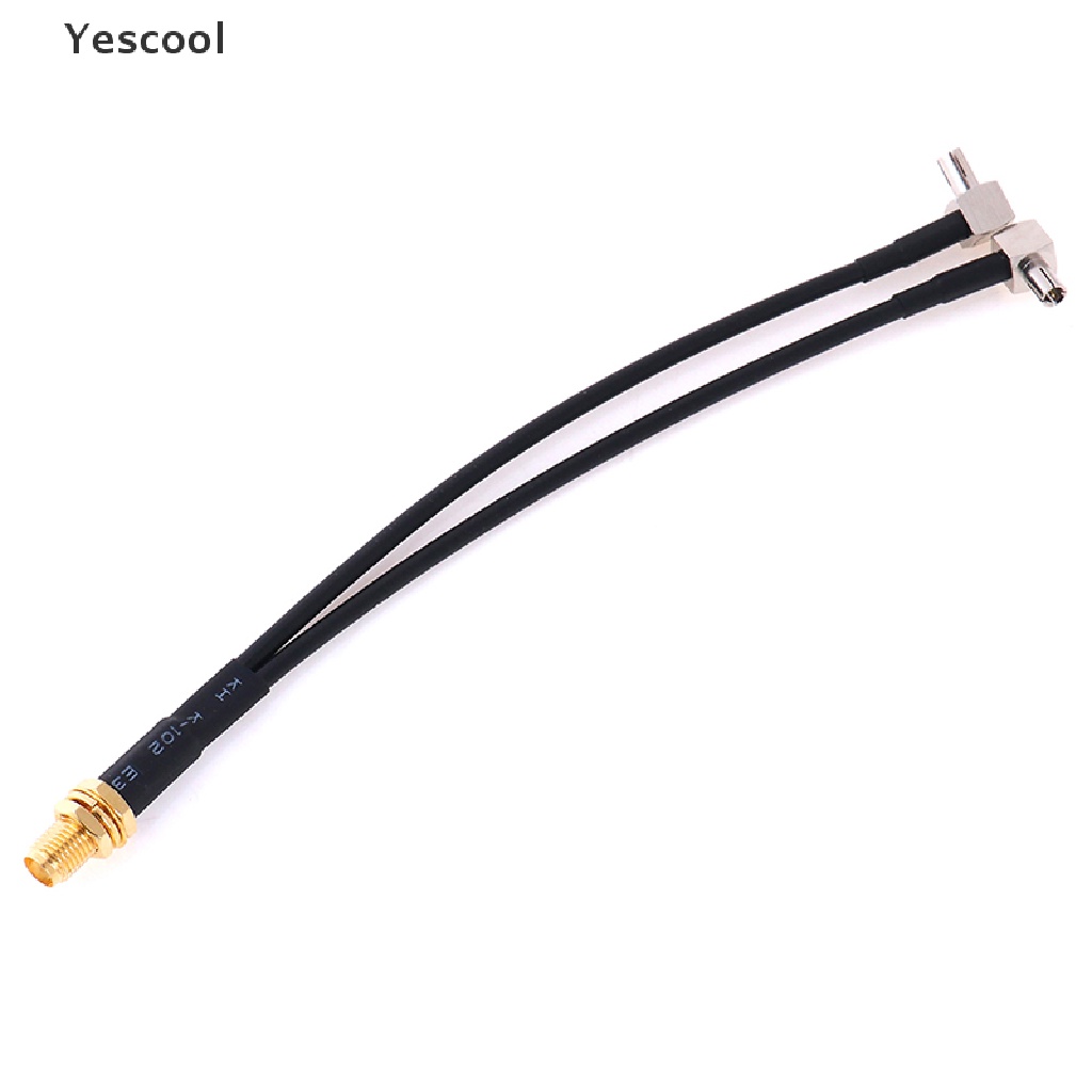 Yescool Kabel splitter y sma female Ke 2 x ts9 male Panjang 15cm rg174