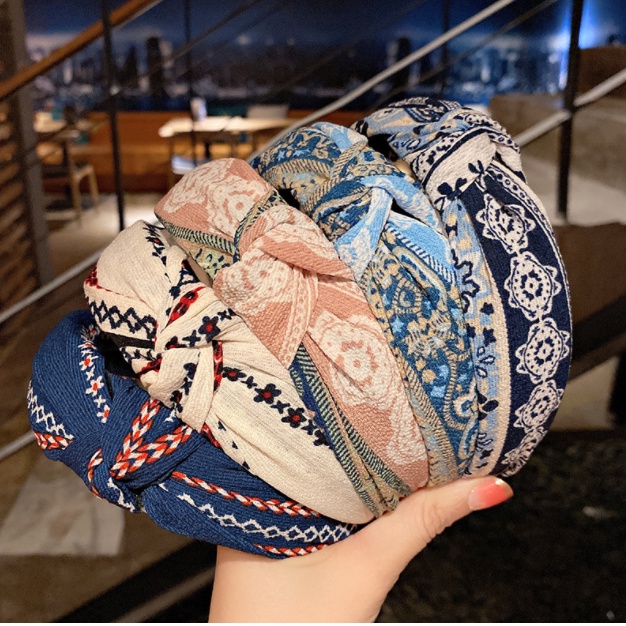 [8Ave] Aksesoris Rambut Bando Rambut Motif Bohemian Tribal Etnik