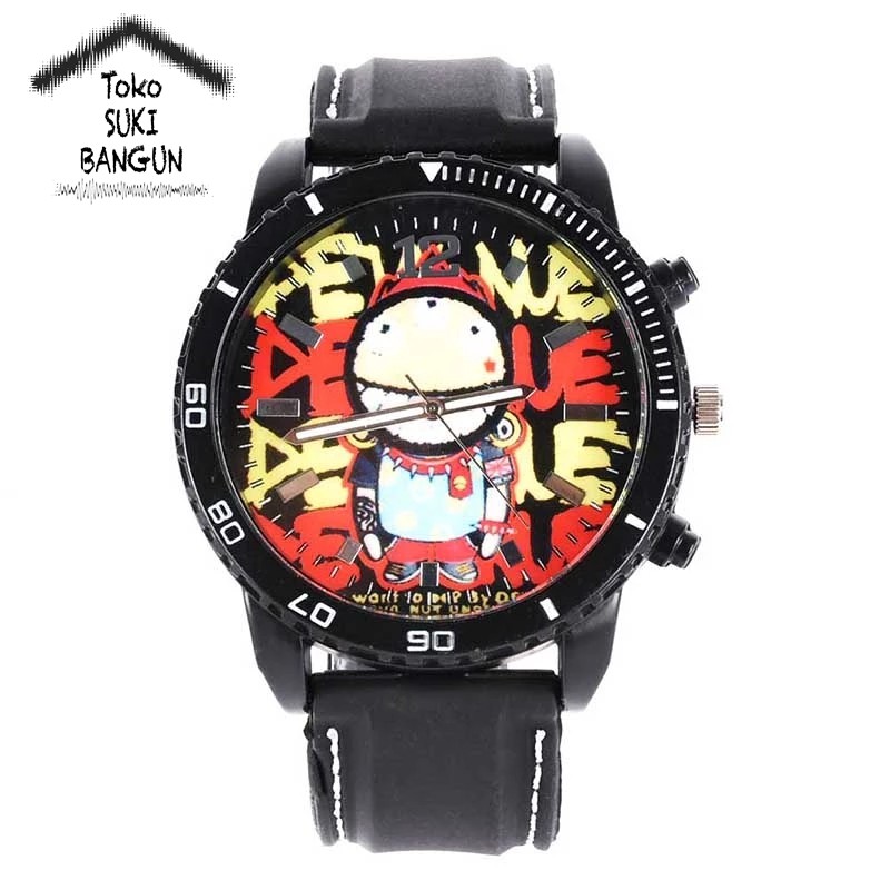 MURAL Graffiti Jam Tangan Pria Men Rubber Watch Strap Casual Fashion