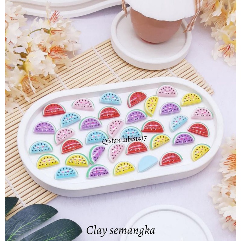 miniatur clay semangka 1pcs