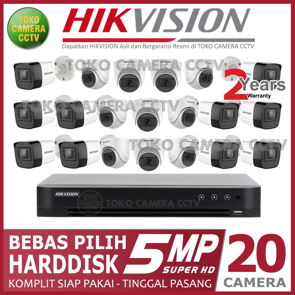 PAKET CCTV HIKVISION 5MP 32 CHANNEL 20 KAMERA