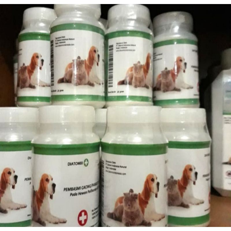 diatomix obat cacing 25 gr - diatomix pembasmi cacing - kucing dan anjing