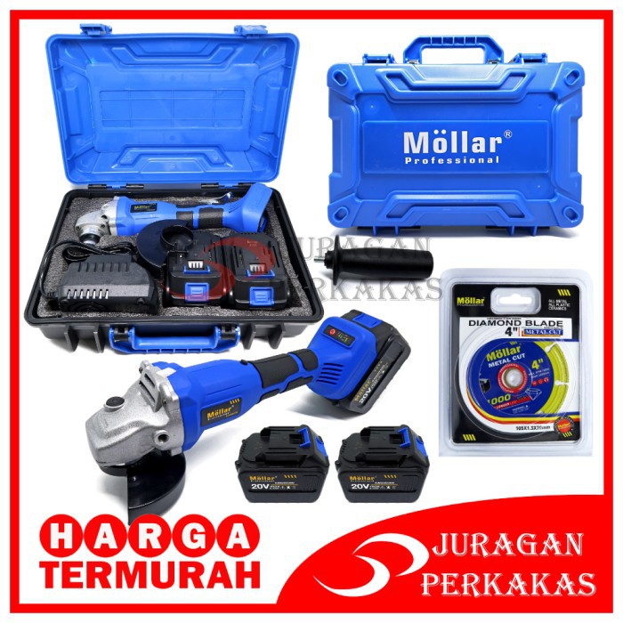 MOLLAR CAG MESIN GERINDA TANGAN BATERAI 20V CORDLESS GRINDER BRUSHLESS