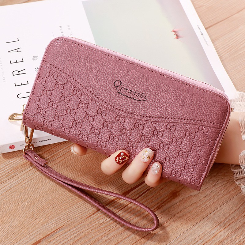 DOMPET WANITA KULIT 2 RESLETING EIME IMPORT KOREA MURAH PREMIUM PANJANG FASHION ELEGAN BATAM PESTA