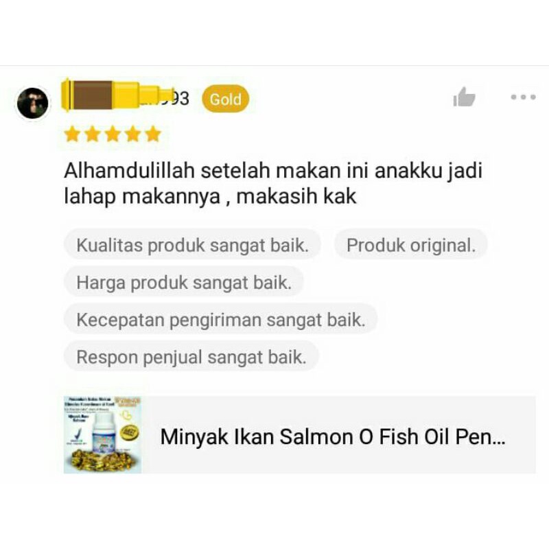 Minyak Ikan Salmon O Fish Oil Penambah Nafsu Makan Anak Vitamin Minyak Ikan Omega 3