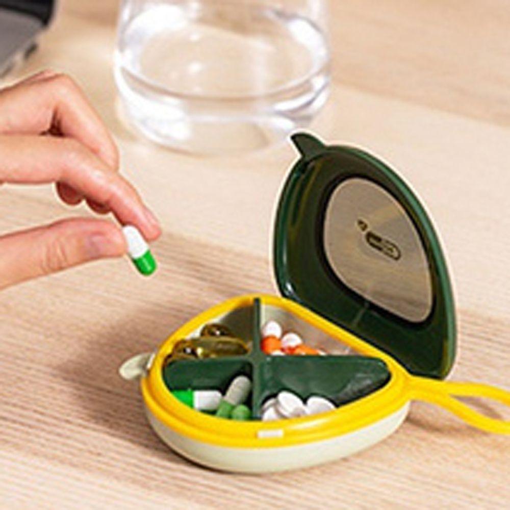 Nickolas1 Kotak Pil Mini Portable Lanyard Tablet Wadah Penyimpanan Obat Organizer Penyimpanan Perhiasan Berputar Pill Box