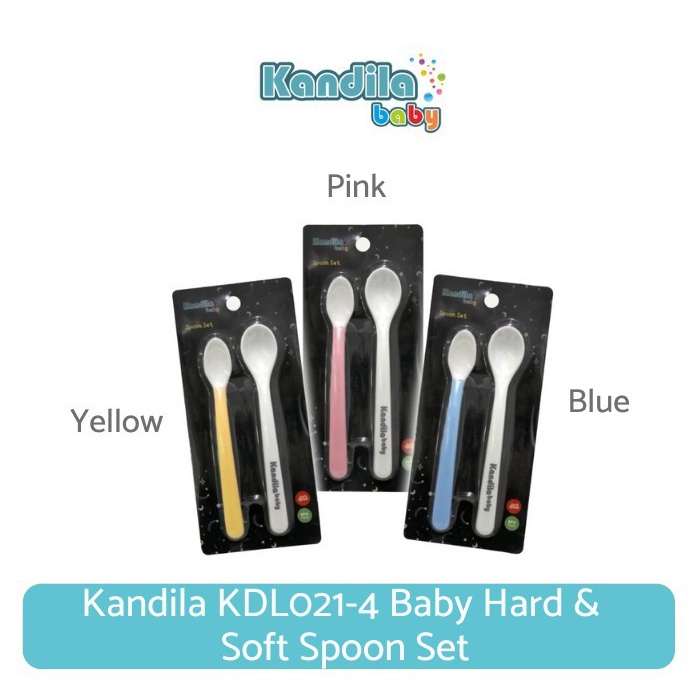 Kandila Baby Hard &amp; Soft Spoon Set KDL 021-4 - Sendok Makan Bayi Isi 2