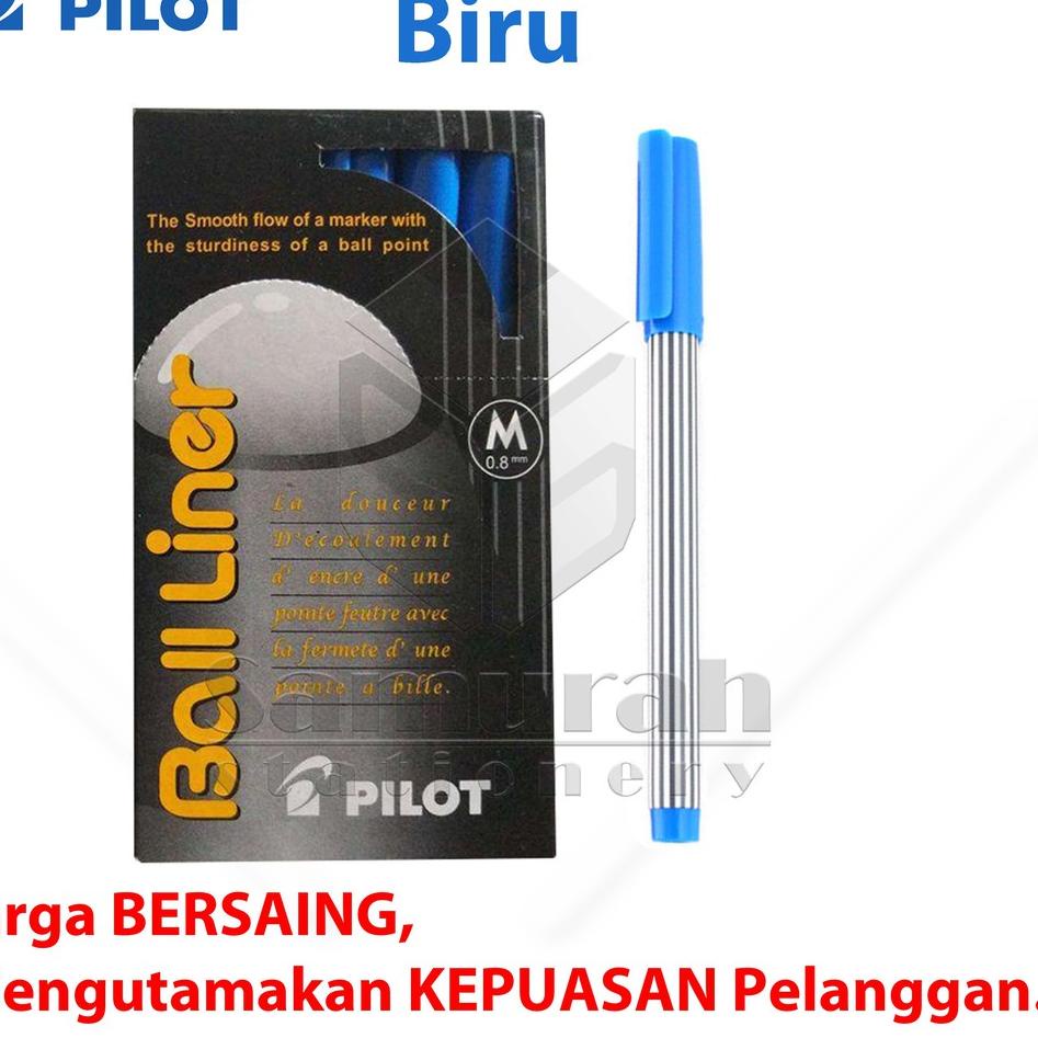 

[PRODUK GGQBR] Ballpoint Pilot Balliner 0.8 mm / Pulpen Baliner 08 mm / Pen Cabut Tebal Tanda Tangan Hitam - Biru FWE