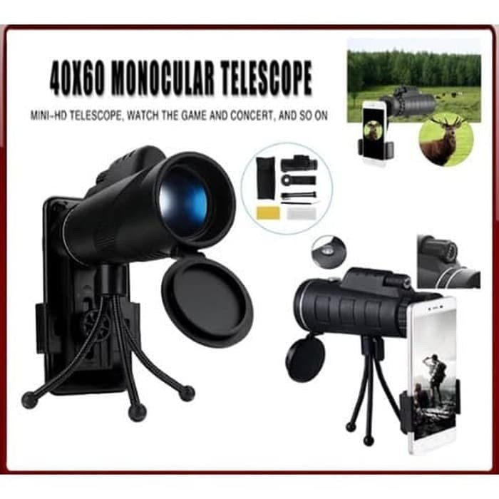 Teropong Portable 40X60 FULL HD Monocular Night Vision Telescope