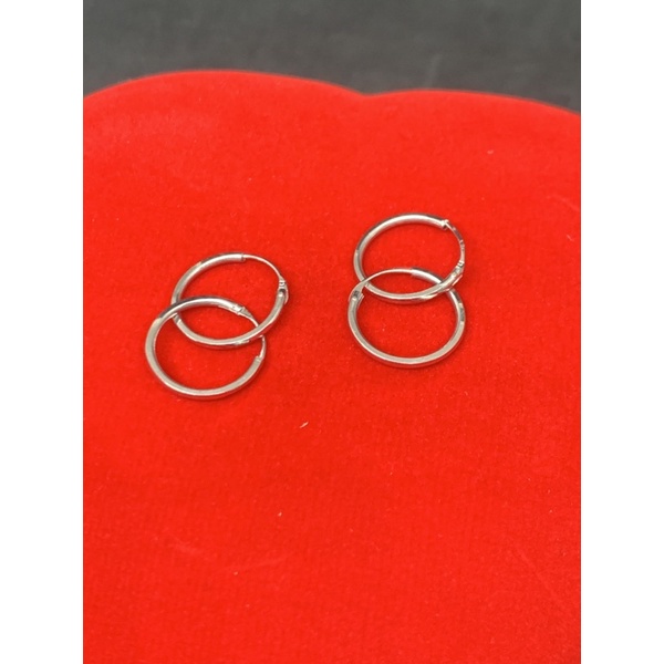 anting emas asli kdr 750 model bulat mas putih