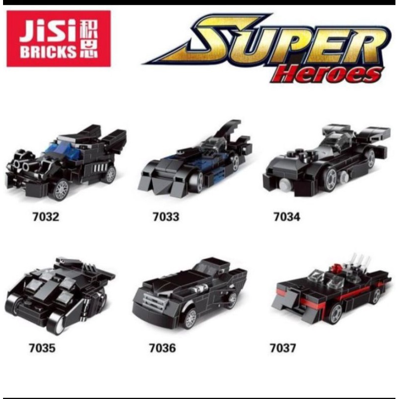 Mainan brick Jisi 7032 - 7037 set 6 jenis mobil batman