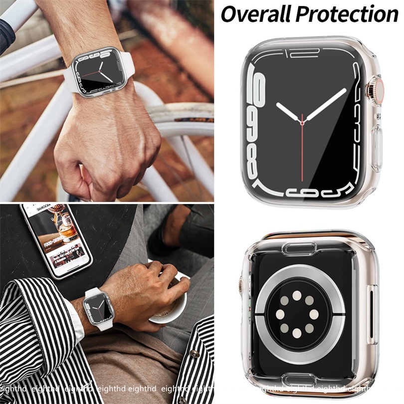 All -inclusive Case Untuk Smart Watch Series7 6 SE 5 4 3 2 1 Silikon Ukuran 41mm 45mm 44mm 42mm 40mm 38mm Watch Cover