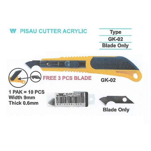

Trendi Pisau Cutter Acrylic Wipro Gk-02 Bagus