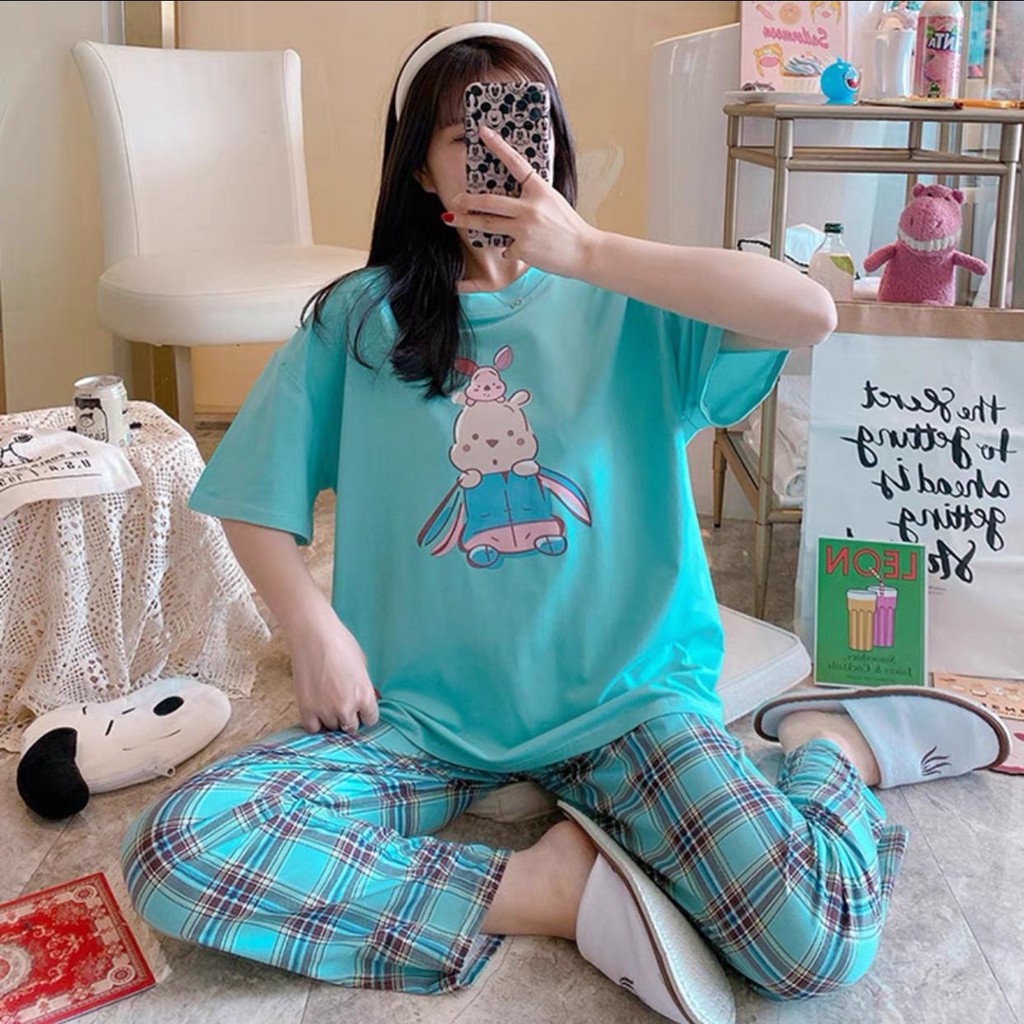 Baju Tidur Piyama Set/Piyama Wanita Import/Baju Piyama Motif Kartun/Woman Sleep Wear-P6-Tosca Bear