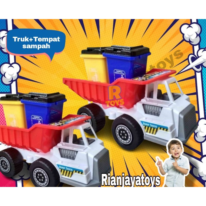 Mainan Mobil Truk Angkut Sampah - Mainan Dump Truck Sampah AK34