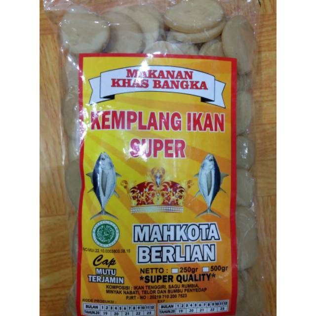 

Kemplang ikan tenggiri mentah mrek mahkota berlian