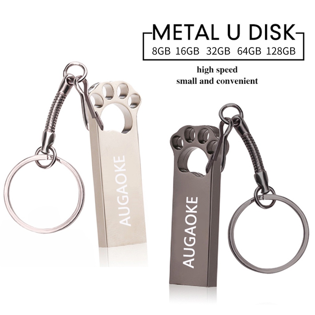 Usb 3.0 Flash Drive Transfer Data Bentuk Cakar Kucing Bahan Metal Untuk AUGAOKE 8 / 16 / 32 / 64 / 128GB