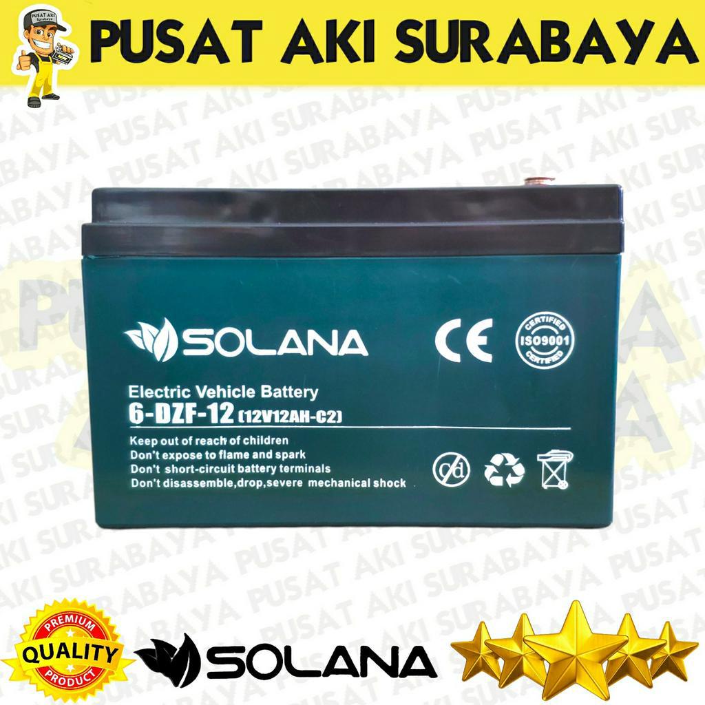 SOLANA 6 DZF 12 ELETRIC VEHICLE BATTERY  BERKUALITAS 12 VOLT 12 AMPER SELIS TIGER MIGO GODA VOLTA 12V 12AH C2