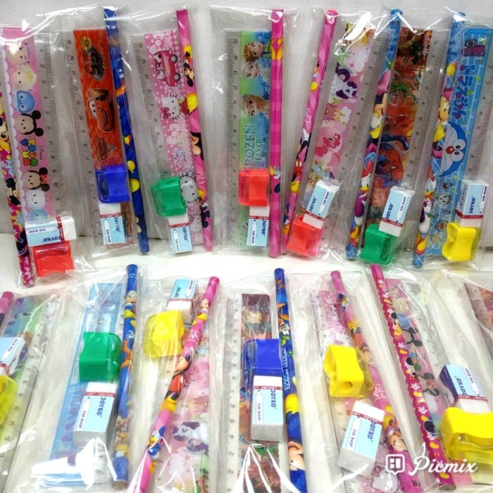 

tulis-alat-paket- penggaris set 15cm tsum tsum (warna random) -paket-alat-tulis.