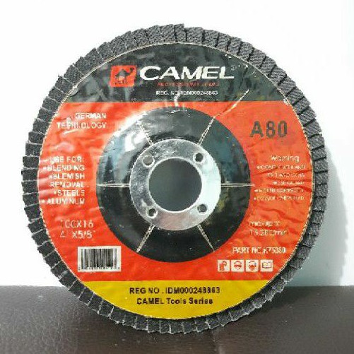 Amplas Susun grit 80 Mata Gerinda Flap Disc 4inch Harga Per Kotak (C355K)