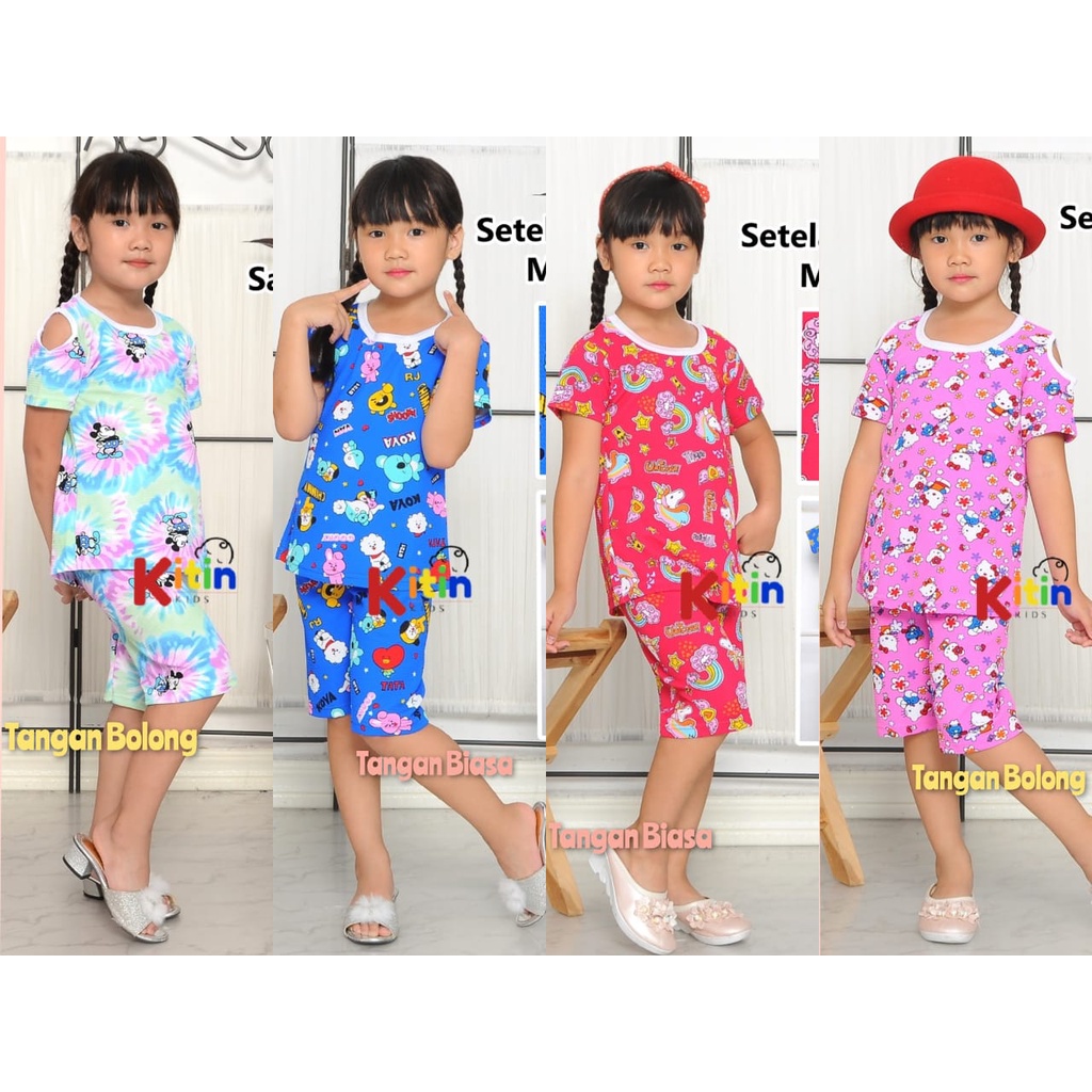 BIO - SETELAN BAJU MAIN SABRINA DAN HARIAN ANAK CEWEK COWOK/PEREMPUAN LELAKI PRINTING 2-11 TAHUN MOT