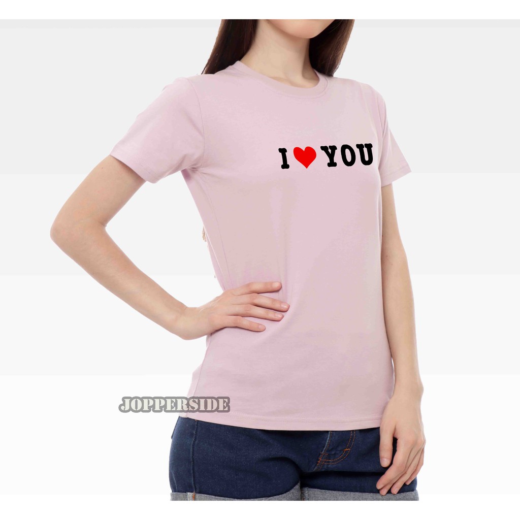 JOPPERSIDE T SHIRT KAOS DISTRO WANITA PEREMPUAN SLIMFIT ORIGINAL PREMIUM I LOVE YOU TW14