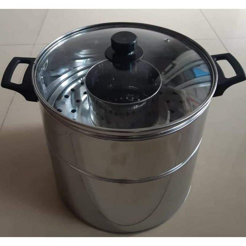 Perabotan Dapur Alat Masak Dandang Bakso Stenlis Tutup Kaca