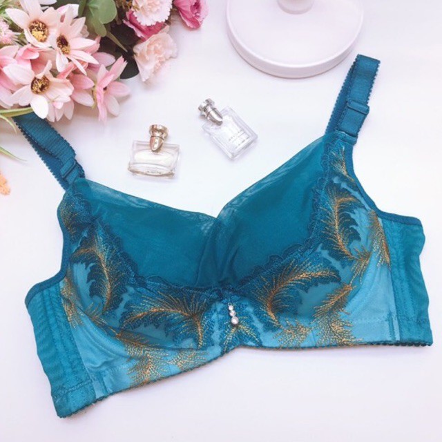 BRA (K-A19) Pakaian dalam wanita dengan motif elegan sexy green